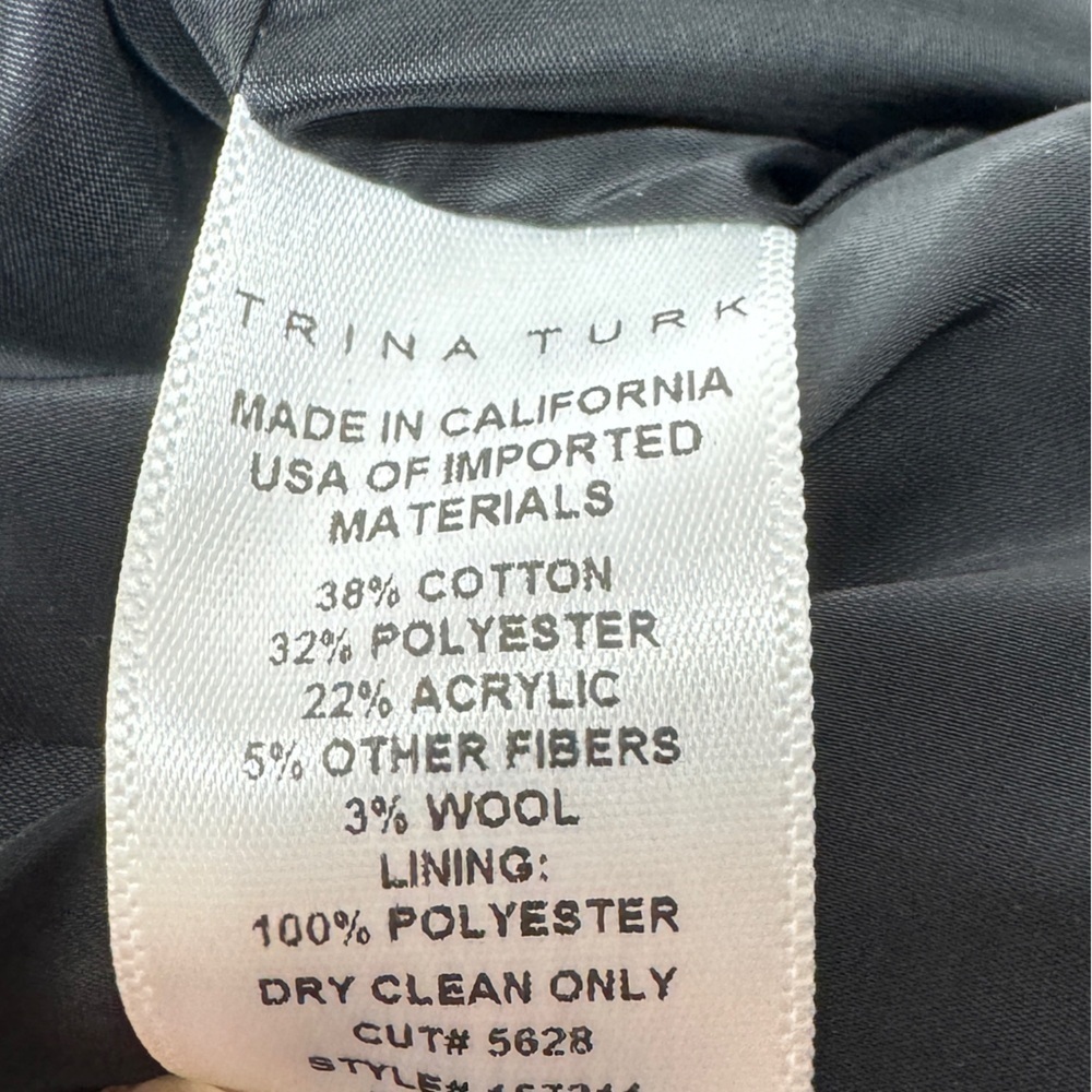 Trina Turk Pencil A Line Textured Cotton Wool Blend Black Pink Striped Skirt 2 - Picture 13 of 13